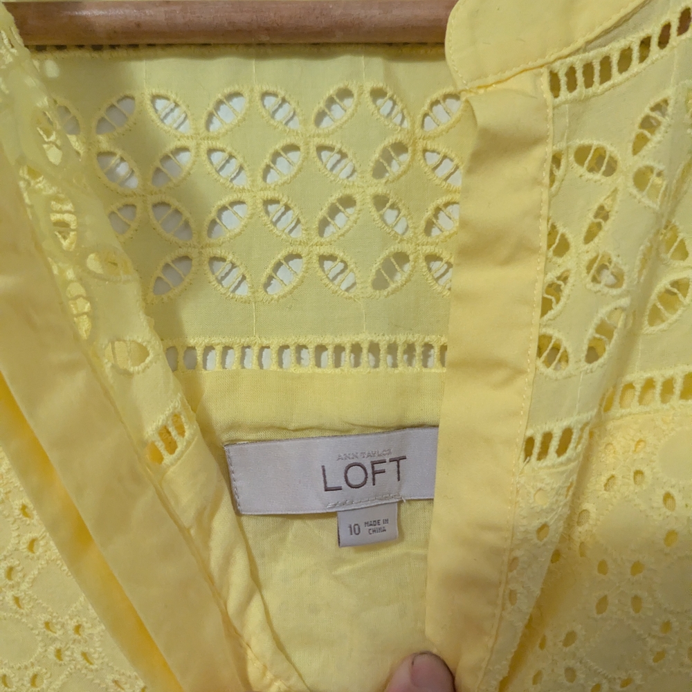 LOFT Yellow Sleeveless Dress - Picture 2 of 4